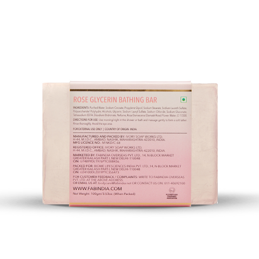 Fabessentials Rose Glycerin Bathing Bar, 100gm