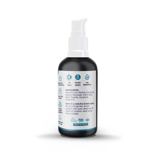 Bake 0.6% Retinol Anti Aging Face Serum with Multi Peptides Mid Strength for Skin Cell Regenration & Repair, 30ml