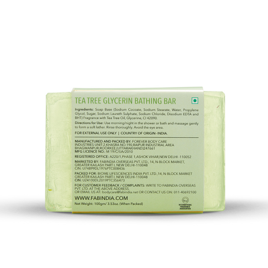 Fabessentials Tea Tree Glycerin Bathing Bar, 100gm