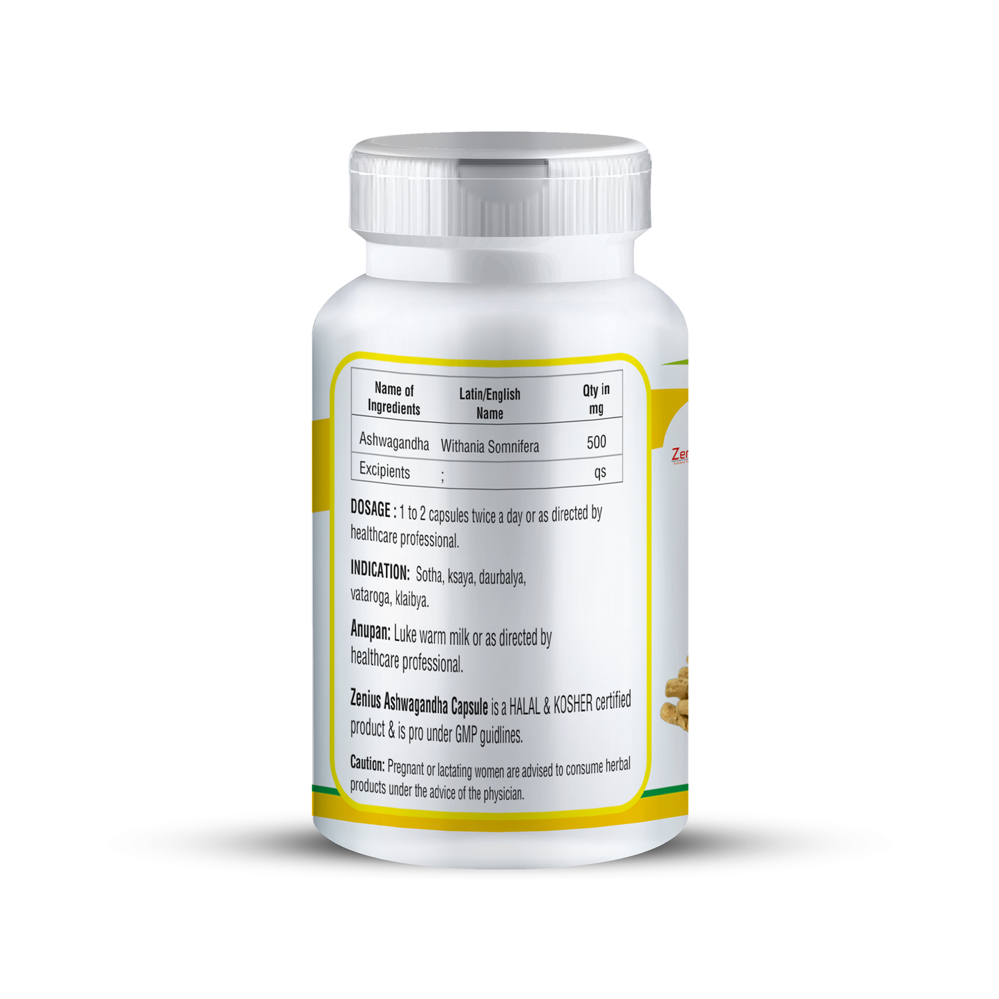 Zenius Ashwagandha Capsule For Immunity & Body Health, 60 Capsules