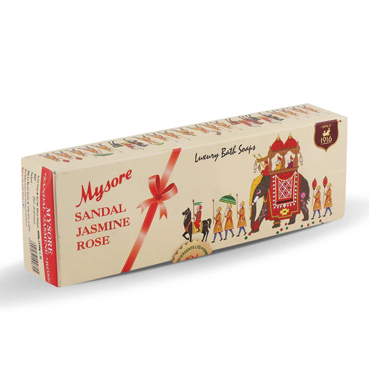 Mysore Sandal Soap Jasmine Rose, 3x150gm