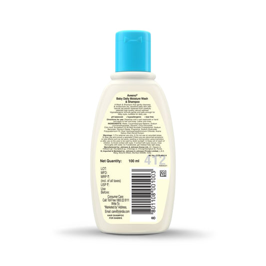Aveeno Baby Daily Moisture Wash & Shampoo, 100ml