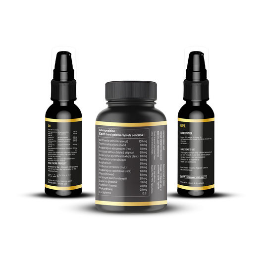 Zenius Xtra Power Kit For Man (60 Capsules & 50ml Oil & 50ml Gel)