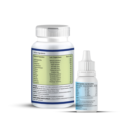 Zenius Migrain Kit (60 Tablets & 30ml Drops)
