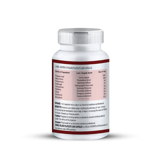 Zenius Blood Platelets Care, 60 Tablets