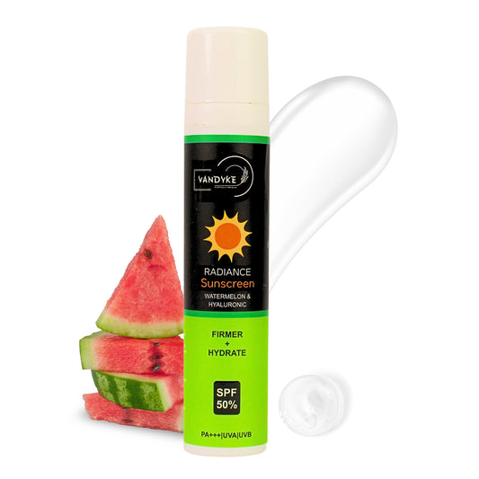 Vandyke Radiance Sunscreen SPF 50 PA+++ with Watermelon & Hyaluronic, 50gm