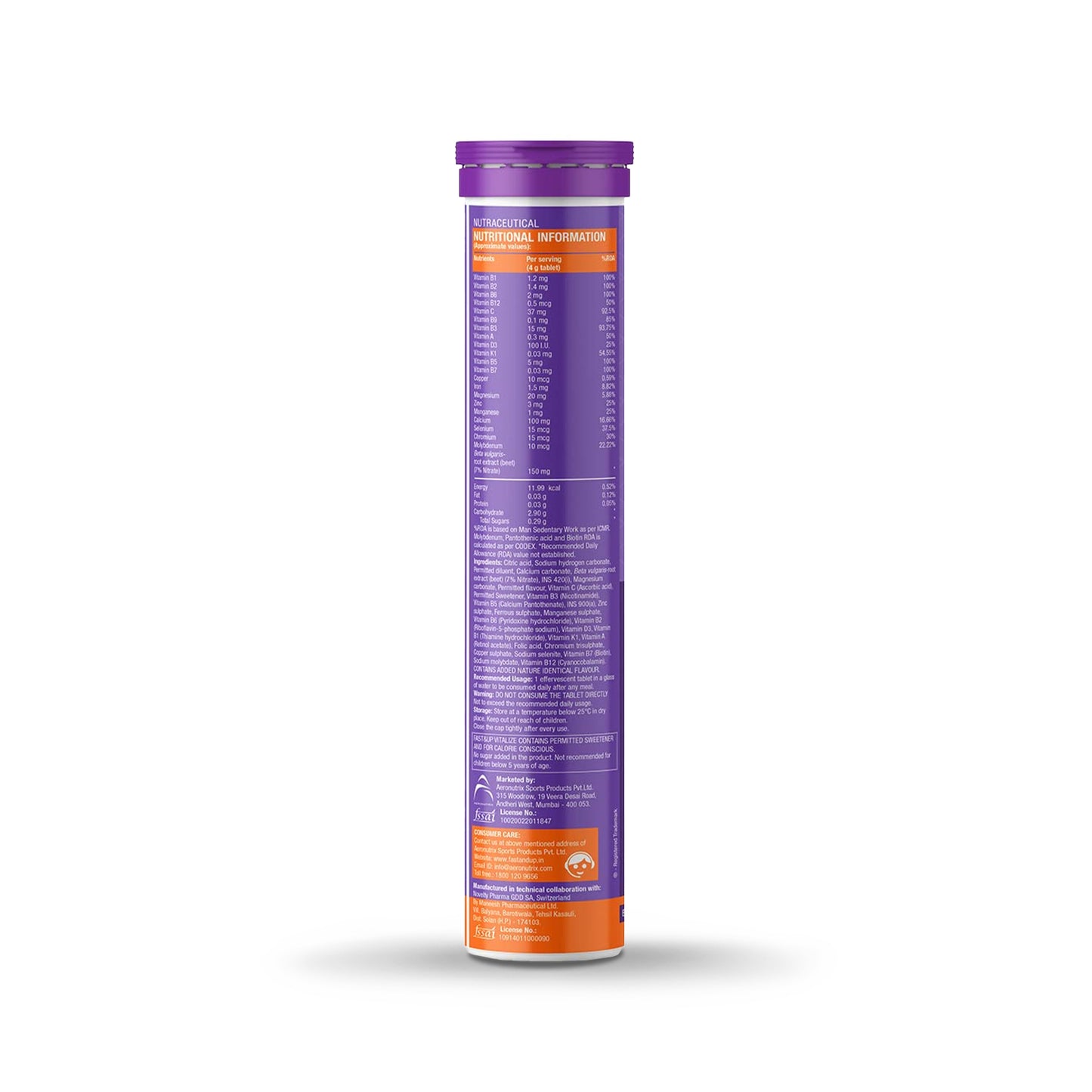 Fast&Up Vitalize Effervescent (Orange), 20 Tablets