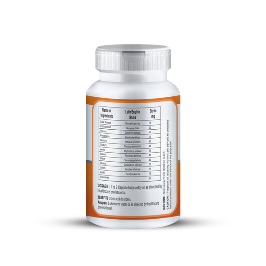 Zenius Uric Acid Care Capsule For Uric Acid Pain Relief, 60 Capsules