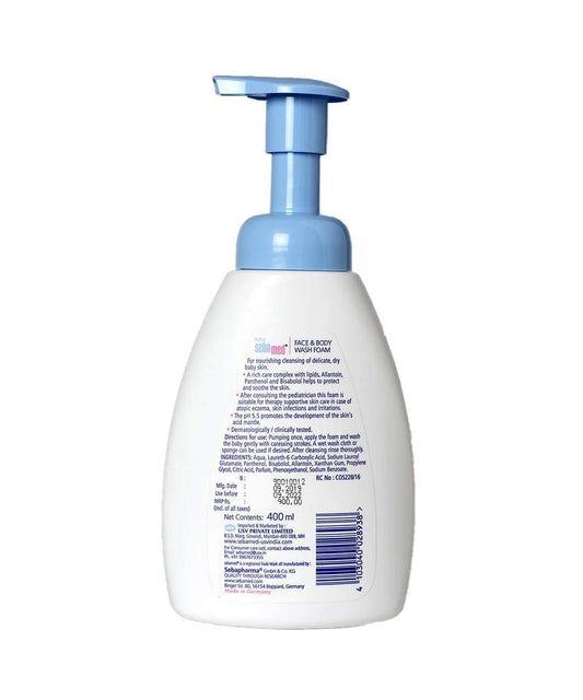 Sebamed Baby Face & Body Wash Foam, 400ml