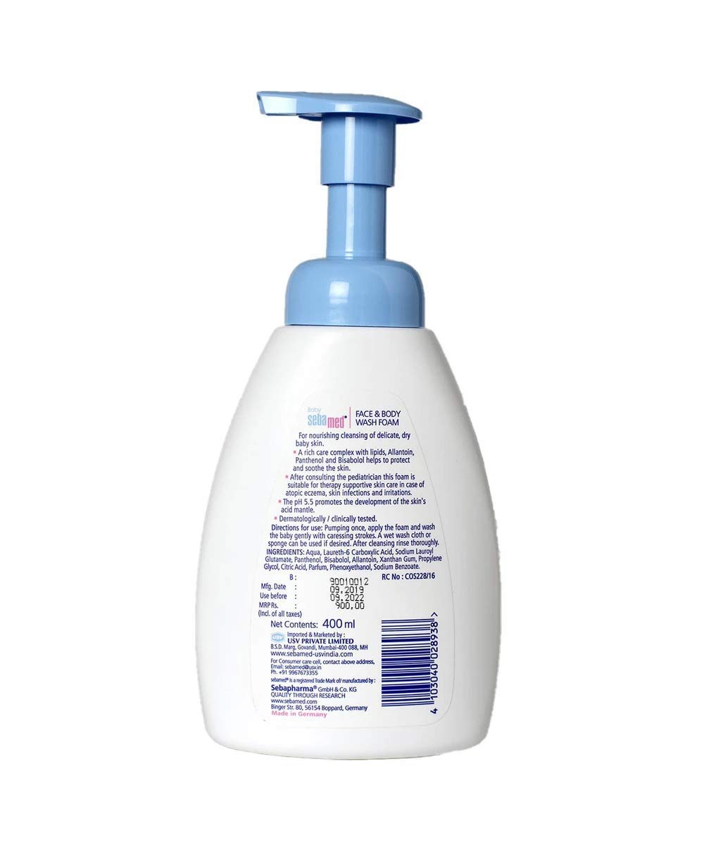Sebamed Baby Face & Body Wash Foam, 400ml
