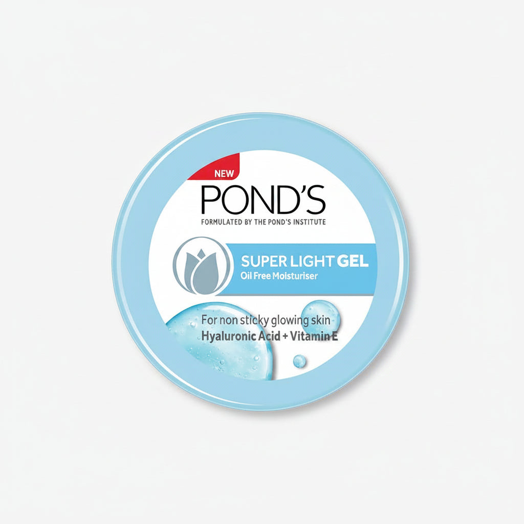 Pond's Super Light Gel moisturizer container on a white background