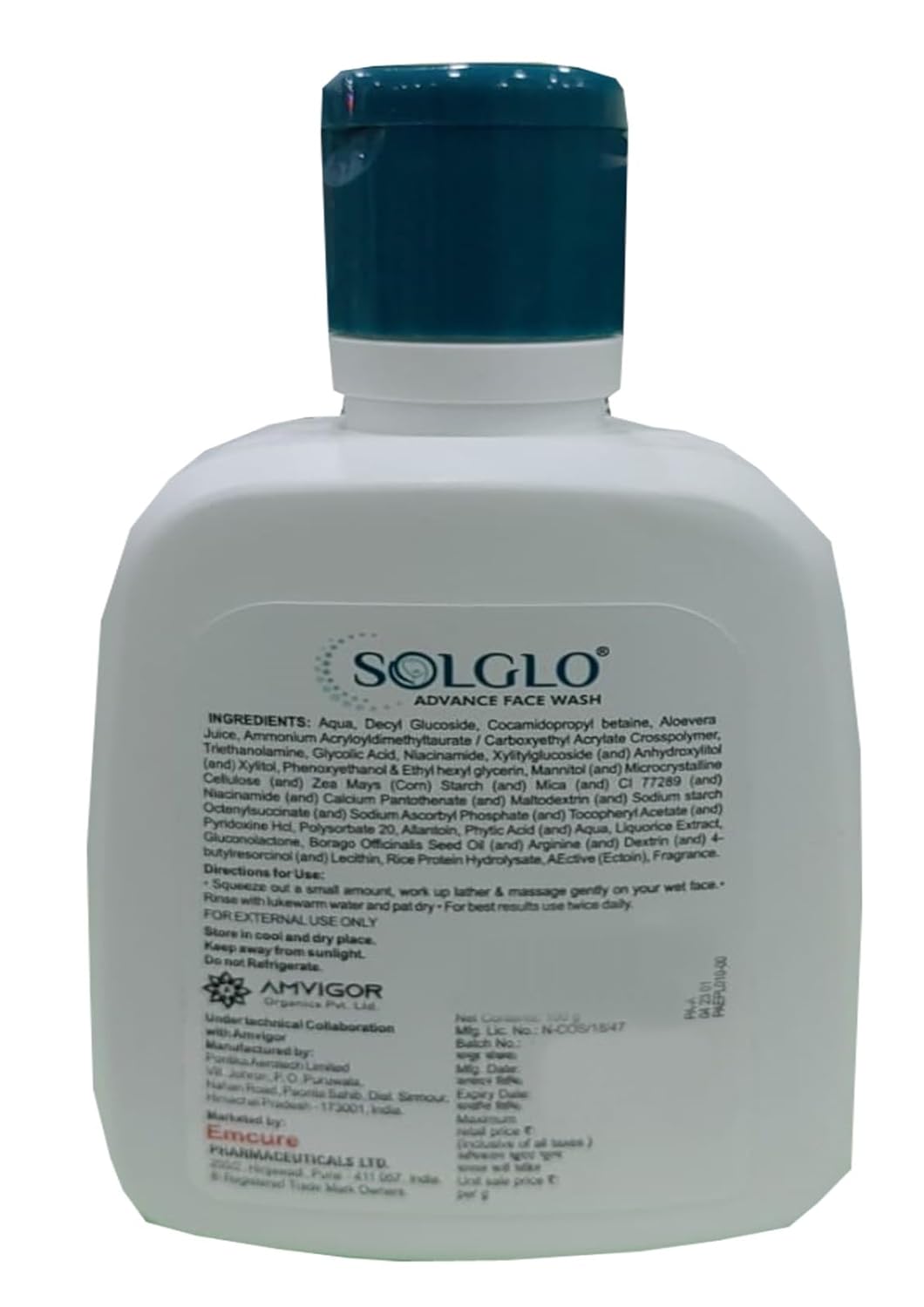 Solglo Advance Facewash, 100gm