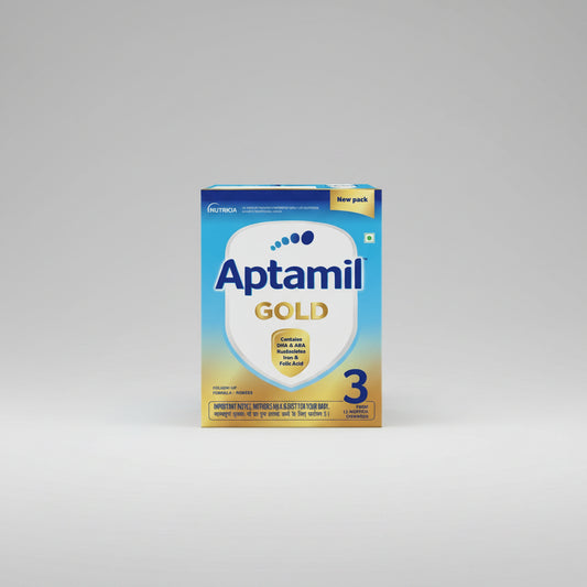 Packaging of Aptamil Gold Stage 3 Follow Up Formula Refill Pack, 400gm, with branding and product information.