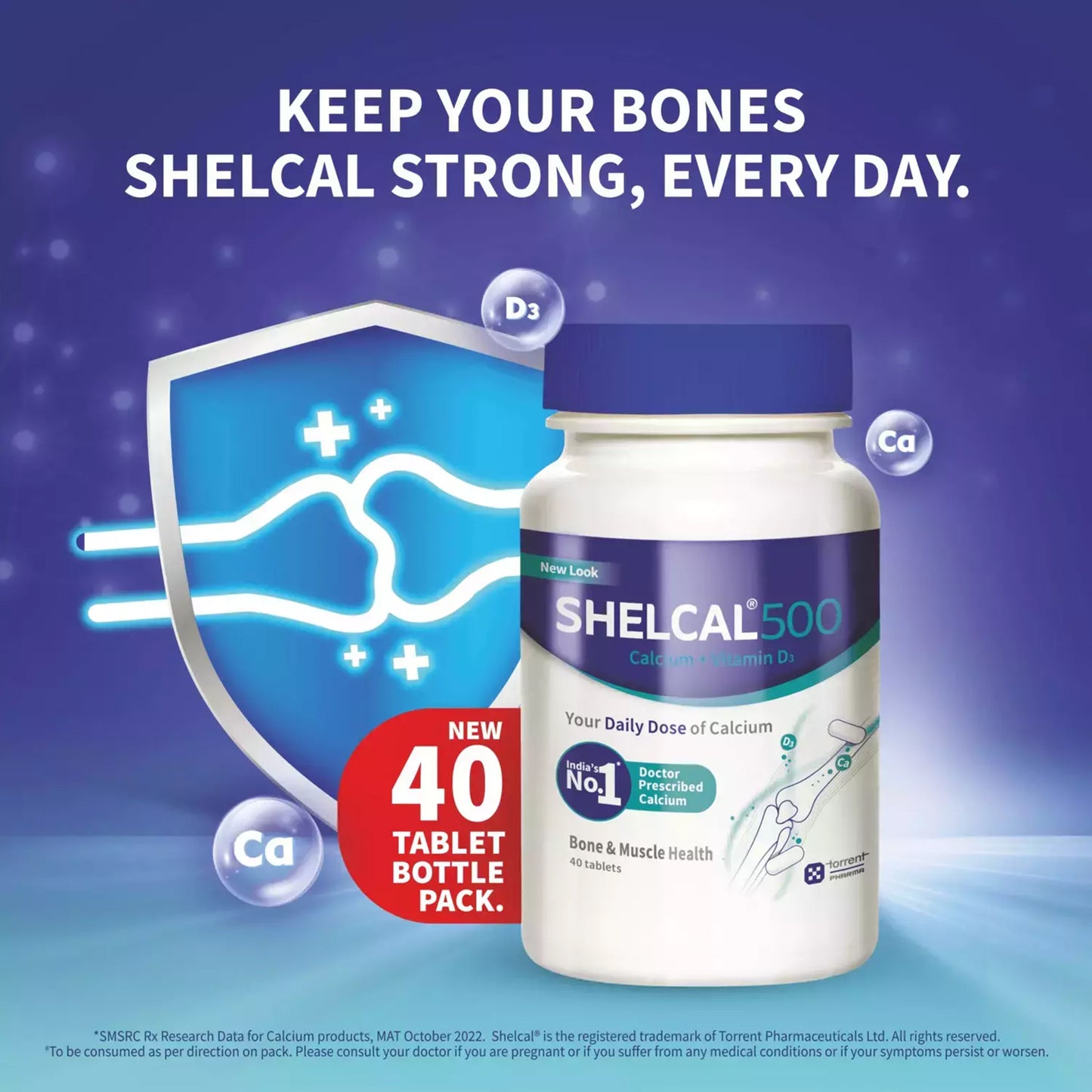 Shelcal 500 Calcium+Vitamin D3 : Bone & Muscle Health, 15 Tablets