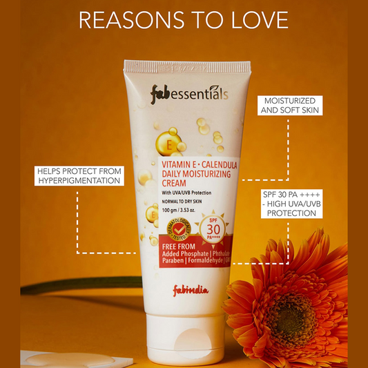 Fabessentials Vitamin E Calendula Daily Moisturizing Cream SPF 30 PA++++, 100gm