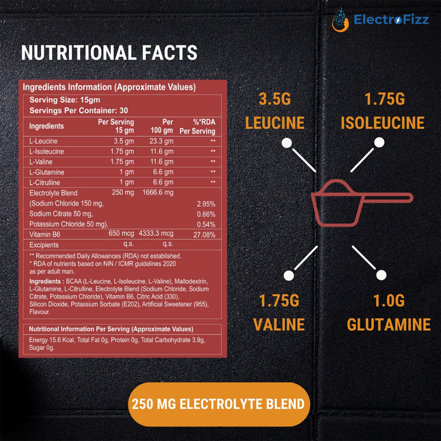 ElectroFizz BCAA Litchee FLavour, 450gm