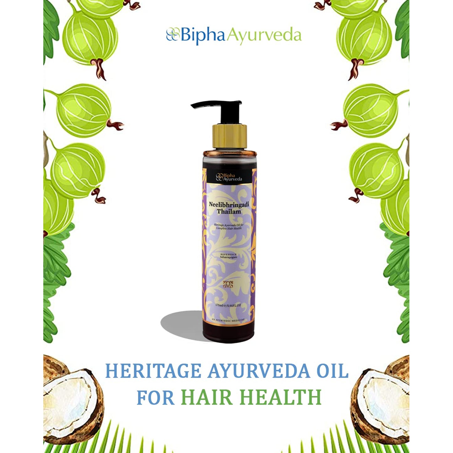 Bipha Ayurveda Neelibhringadi Thailam, 175ml