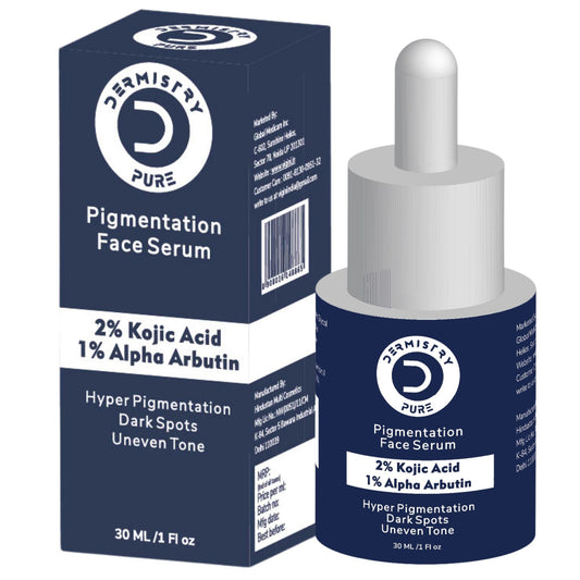 Dermistry Pure 2% Kojic Acid 1% Alpha Arbutin Instant Glowing Bright Light Pigmentation Spots Serum, 30ml