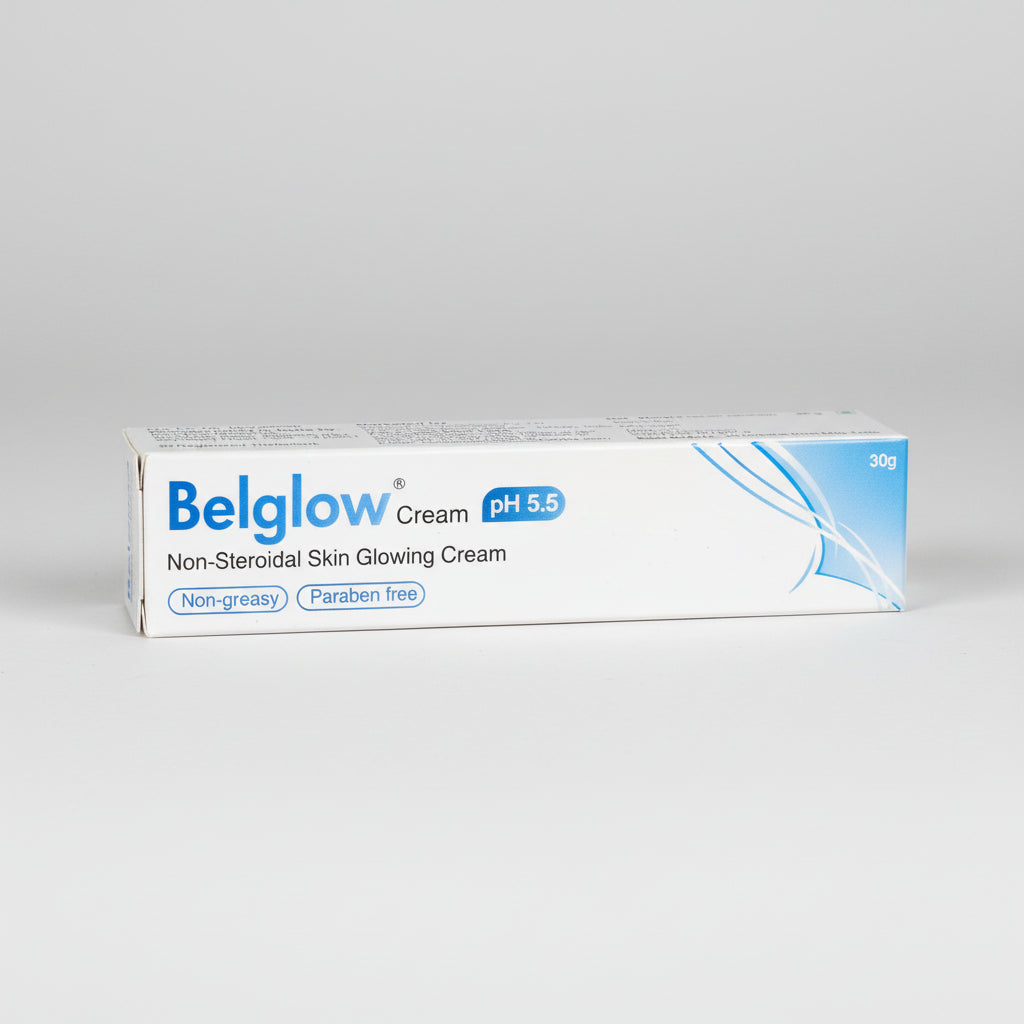 Belglow cream packaging on a white background