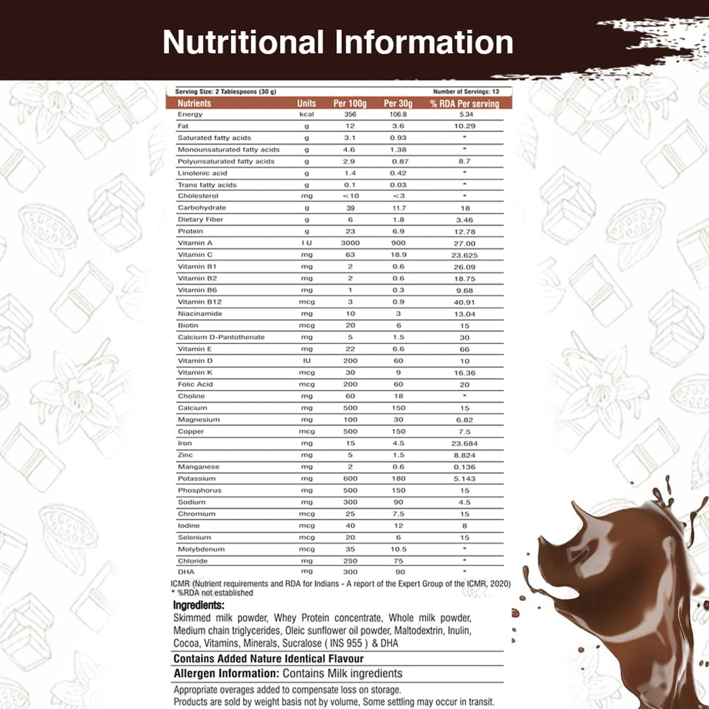 Bsure Dutch Chocolate Flavour, 400gm