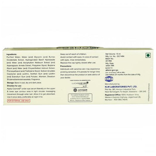 Cosmo Q Under Eye Serum, 15ml