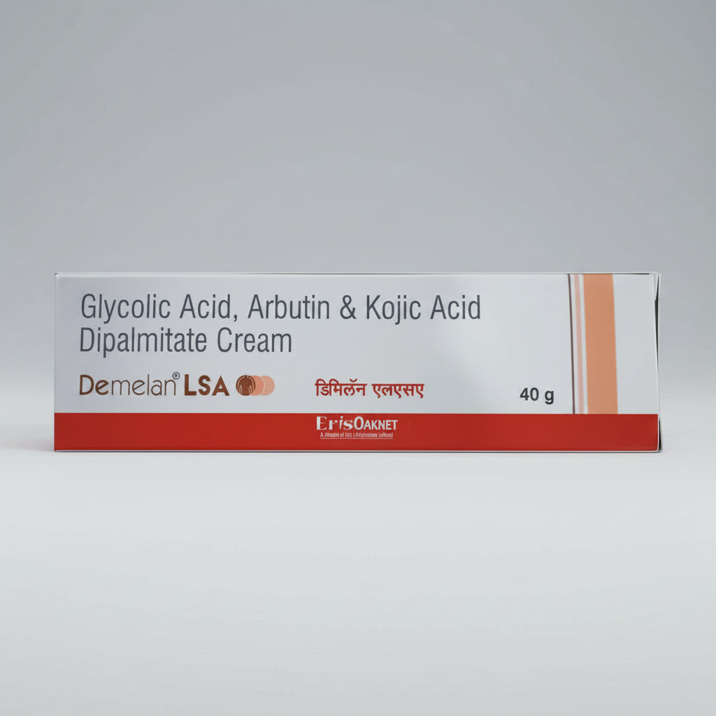 Box of Glycolic Acid, Arbutin & Kojic Acid Dipalmate Cream with branding on a white background