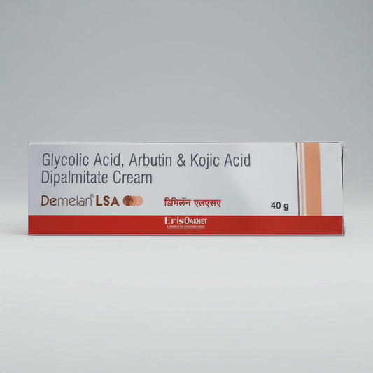 Box of Glycolic Acid, Arbutin & Kojic Acid Dipalmate Cream with branding on a white background