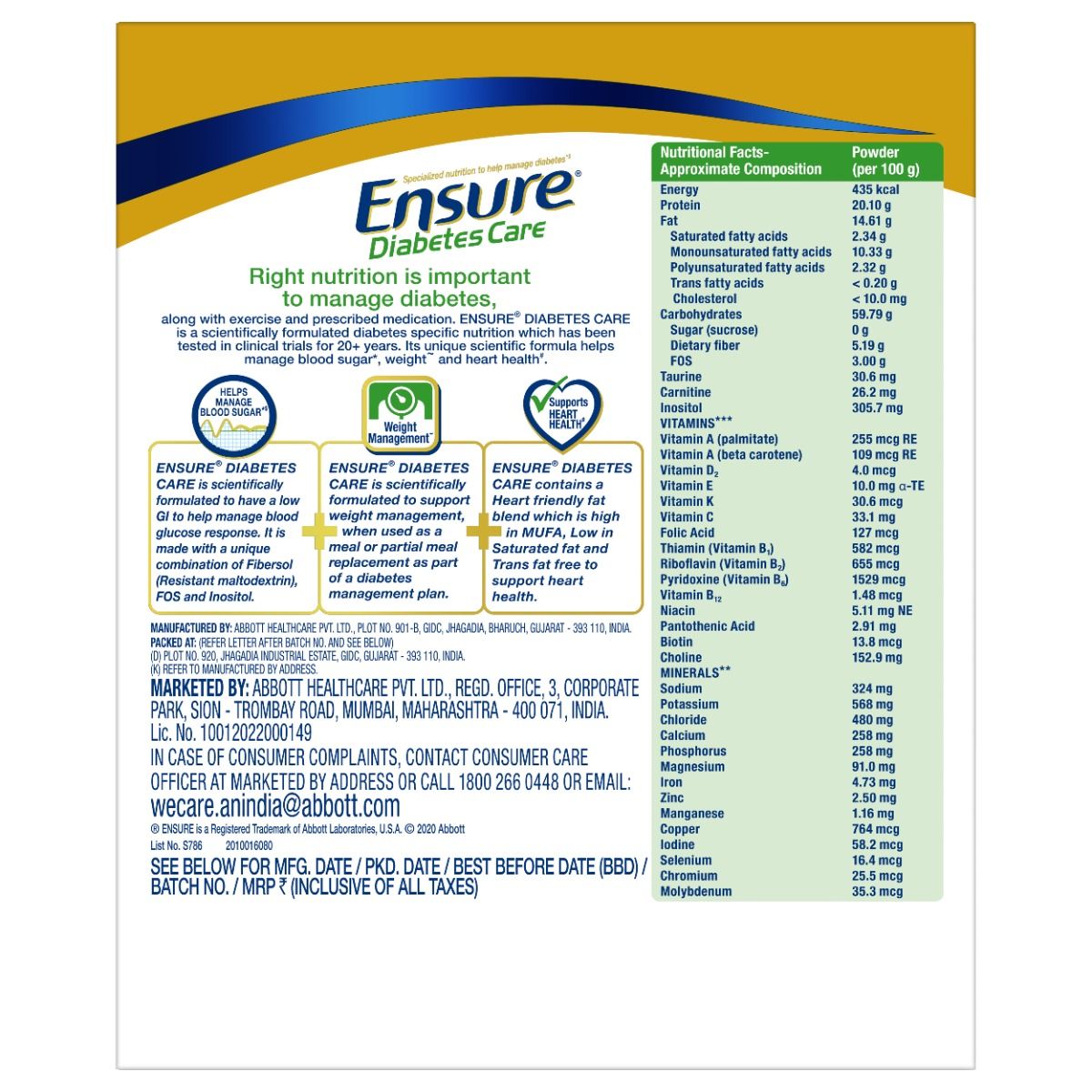 Ensure Diabetes Care Chocolate Refill, 200gm