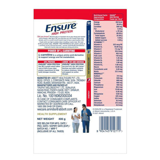 Ensure High Protein Vanilla Flavour Refill, 400gm