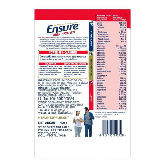 Ensure High Protein Chocolate Flavour Refill, 400gm