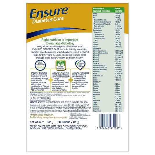 Ensure Diabetes Care Vanilla Flavour Refill, 375gm