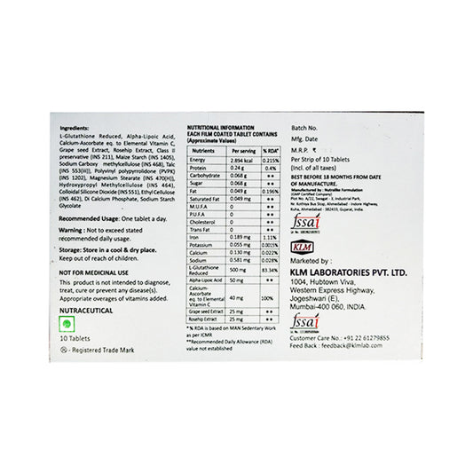 Glutaderm Plus, 10 Tablets