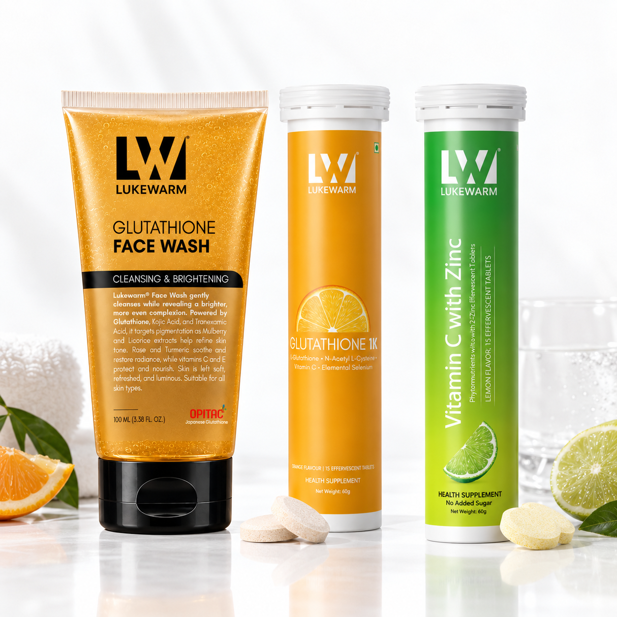 vitamin c zinc and glutathione Lukewarm 1K with Lukewarm + Lukewarm Glutathione Face Wash, 100ml Combo condition_Inflammation