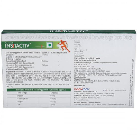 Innovcare's INS3Tactiv, 10 Tablets