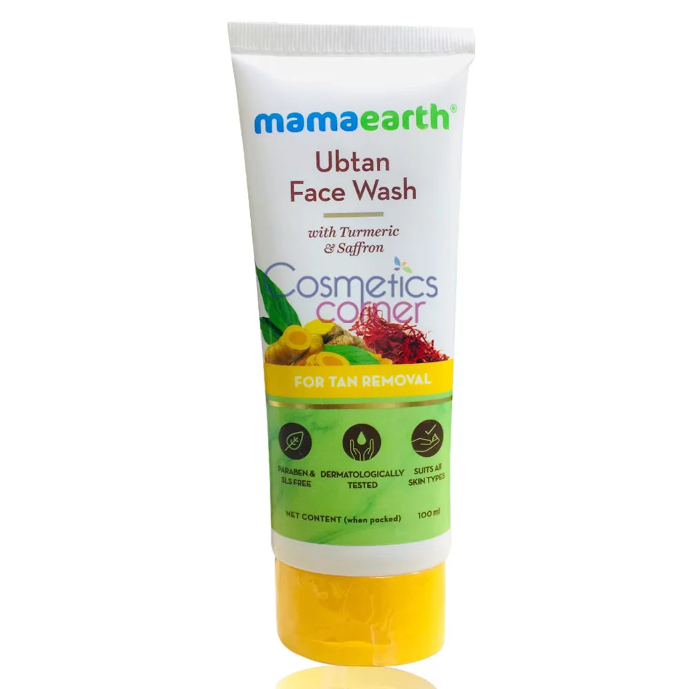 Mamaearth Ubtan Face Wash tube on a white background