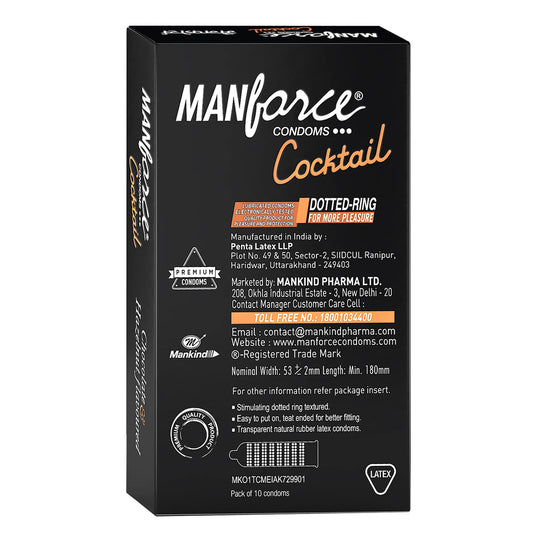 Manforce Chocolate & Hazelnut Cocktail Condoms, 10 Pieces