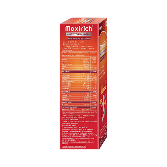 Maxirich Multivitamin Syrup | Boosts Immunity, 200ml