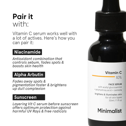 Minimalist 10% Vitamin C Serum For Face For Illuminating, 30ml