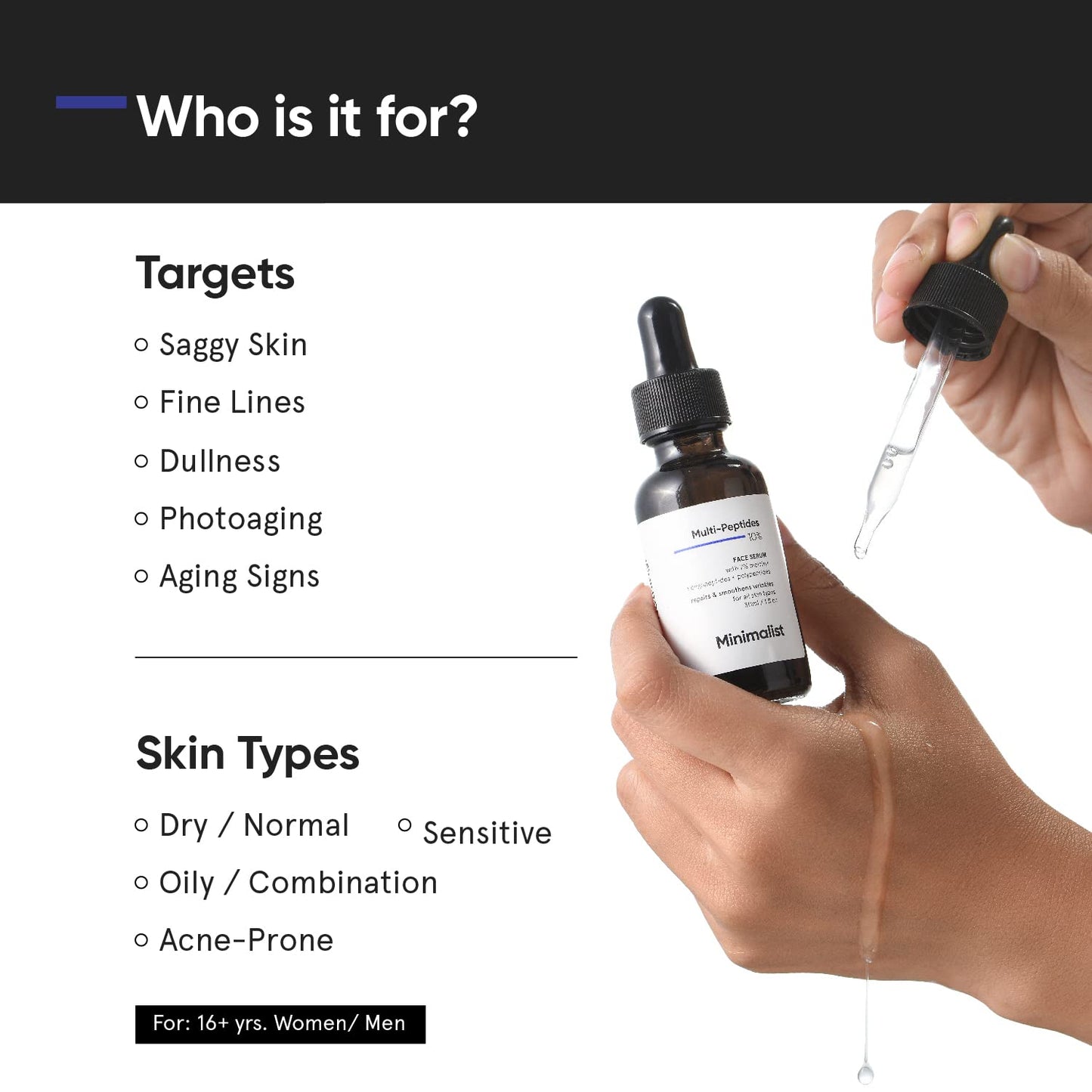 Minimalist Multi-Peptide 10% Face Serum For Anti Aging, 30ml