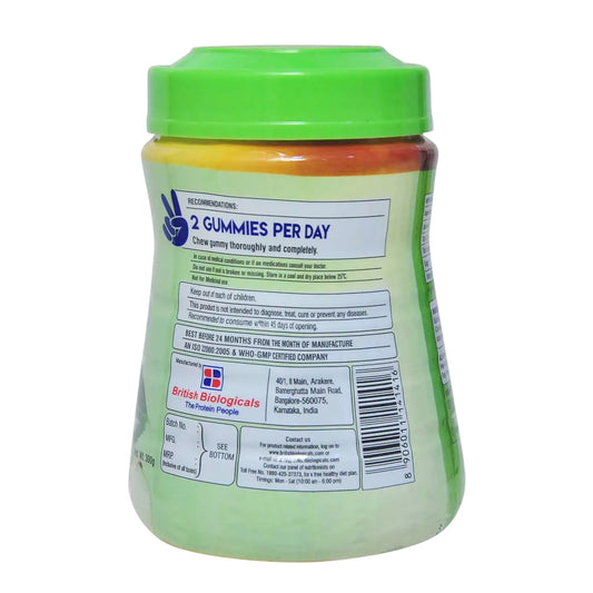 Sirus Vitamin D Green Apple Flavour, 60 Gummies