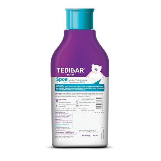 Tedibar Spoo Gentle Baby Shampoo No-Tear Formula, 125ml