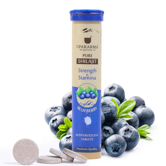 Upakarma Pure Shilajit Effervescent Blueberry Flavour, 20 Tablets