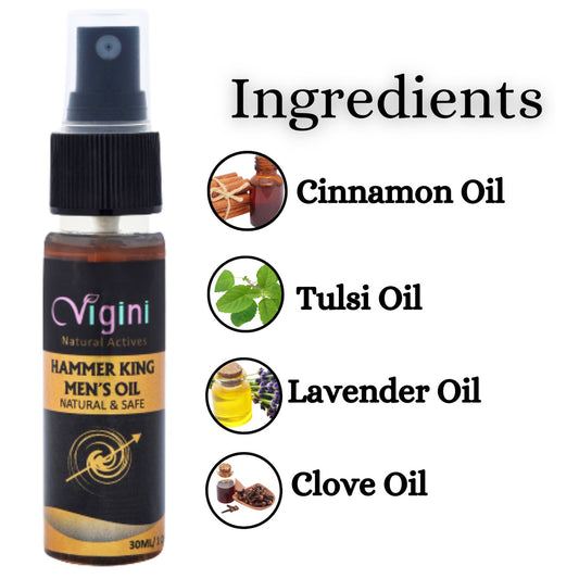 Vigini Hammer King Sexual Lubricants Lubes Massage Oil Men, 30ml