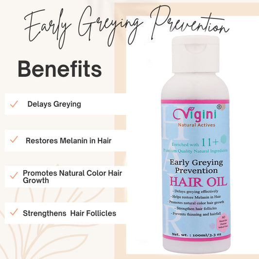 Vigini Anti-Zero Premature Grey Greying Hair Oil, 100ml