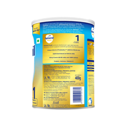 Aptamil Gold Stage 1 Infant Formula Tin, 400gm