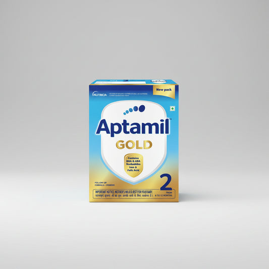 A box of Aptamil Gold Stage 2 Follow Up Formula, which is a baby formula product by Nutricia.