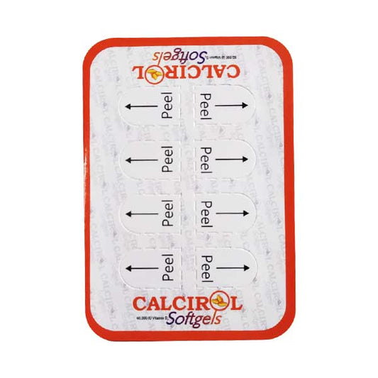 Calcirol 60000 IU Vitamin D3 Softgels, 8 Capsules