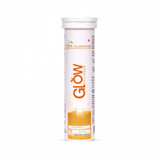 GlowGlutathione Collagen Effervescent - Pineapple, 15 Tablets
