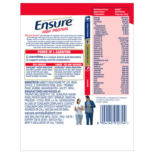 Ensure High Protein Chocolate Flavour Refill, 200gm
