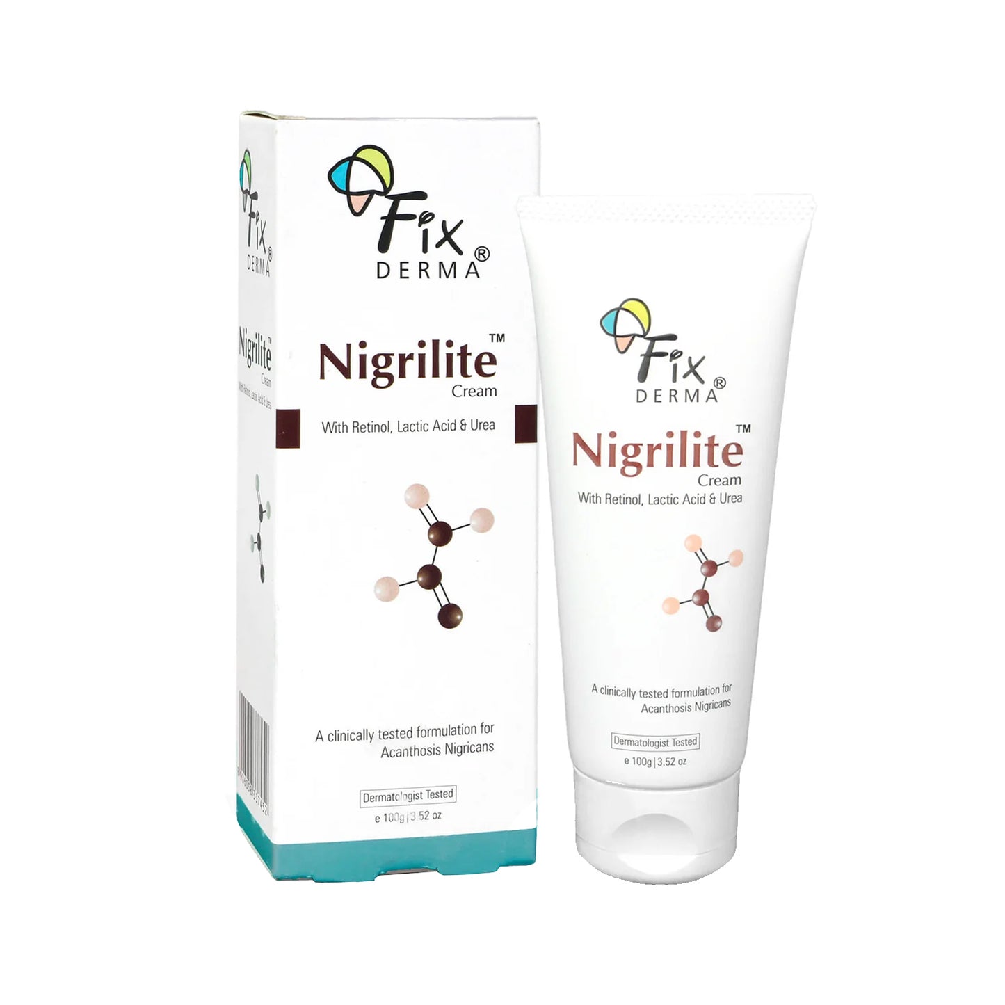 Fix Derma Nigrilite cream packaging on a white background